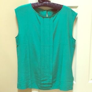 Ted Baker teal sleeveless blouse 100% silk